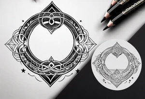 Infinity ring with stars tattoo idea