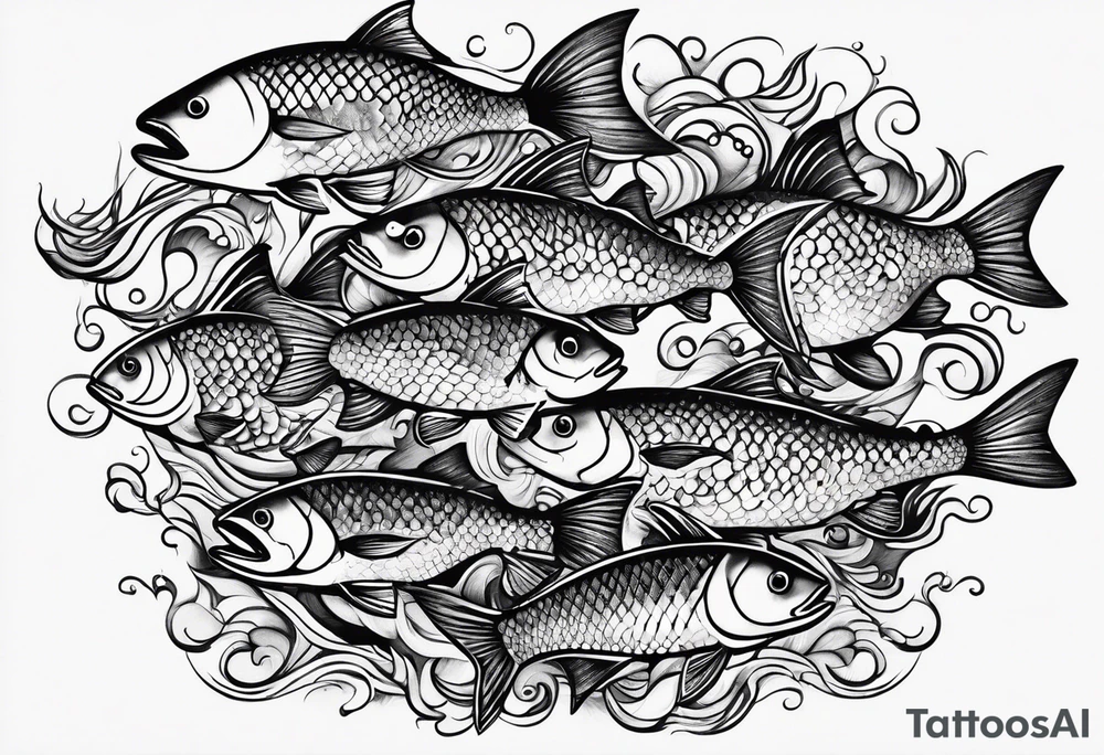 Shoal of small fish tattoo idea