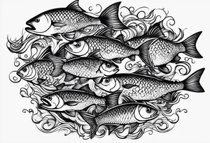 Shoal of small fish tattoo idea