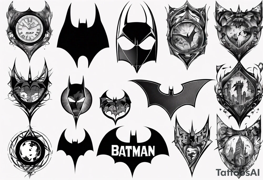 batman gotham sleeve tattoo idea