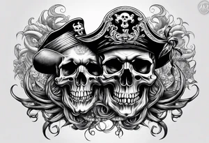 skull octopus pirate ship tattoo idea