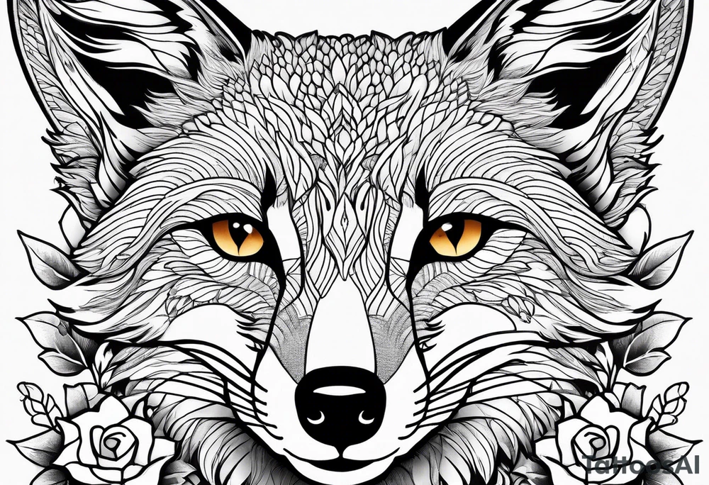 A forearm tattoo of a fox and a honey bee tattoo idea