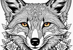A forearm tattoo of a fox and a honey bee tattoo idea