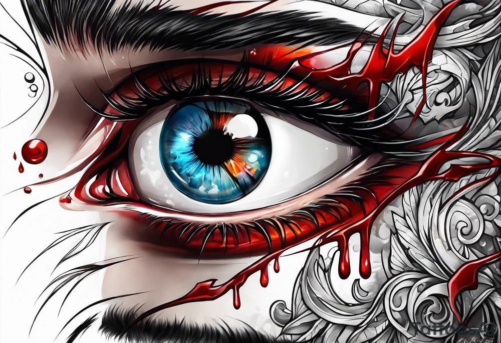 Bleeding Alucard eye tattoo idea