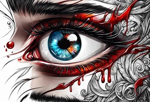 Bleeding Alucard eye tattoo idea