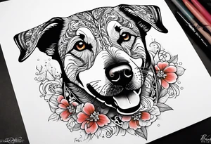 tattoo for my white and black spotted 
dog buddy tattoo idea