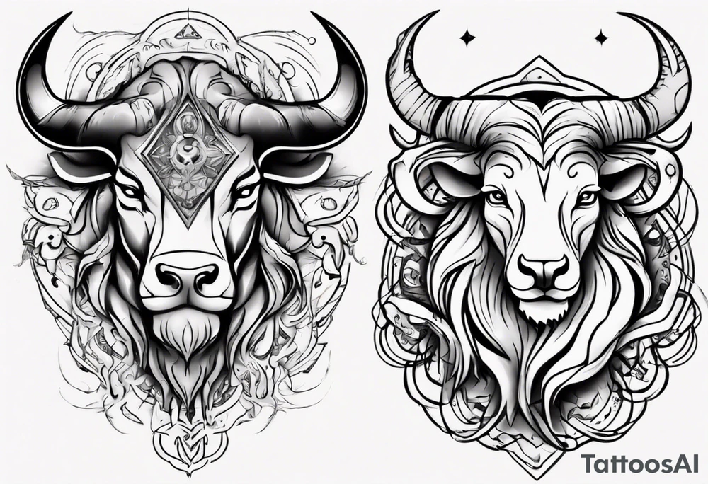 Taurus and leo tattoo tattoo idea