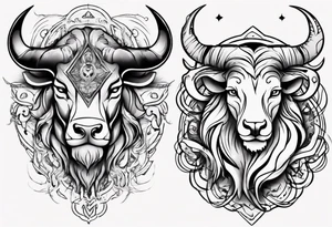 Taurus and leo tattoo tattoo idea