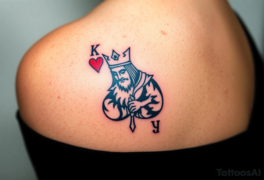warrior king of hearts tattoo idea