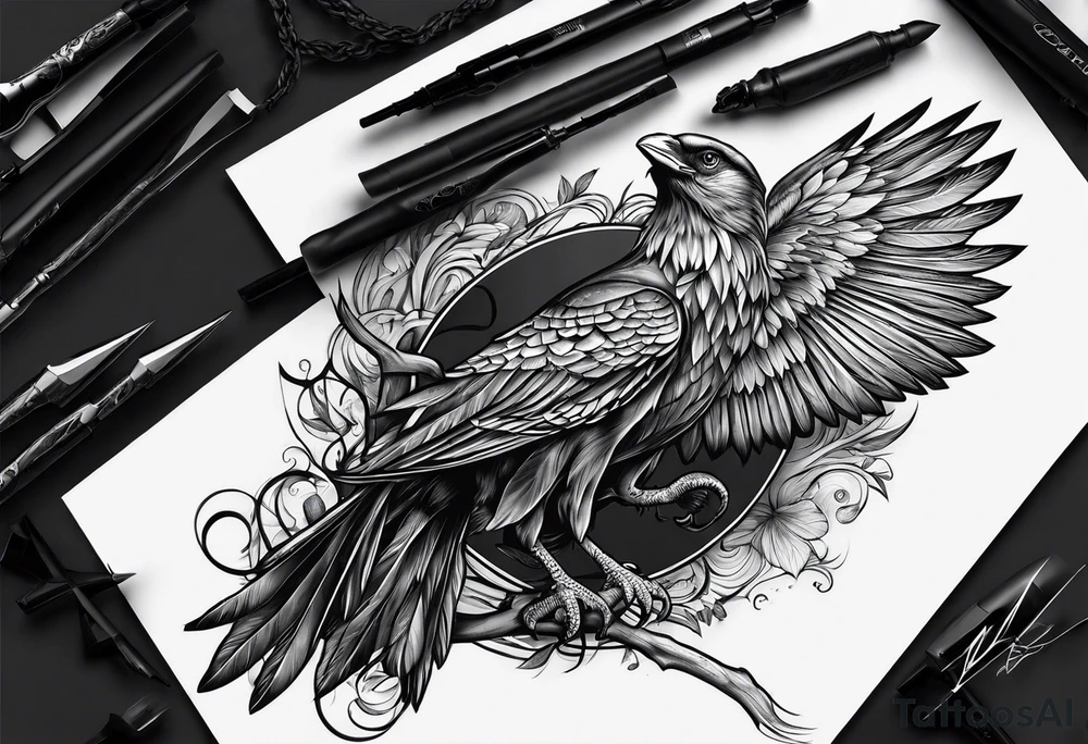 um corvo tattoo idea