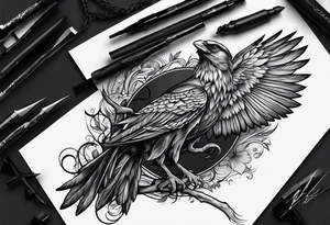 um corvo tattoo idea