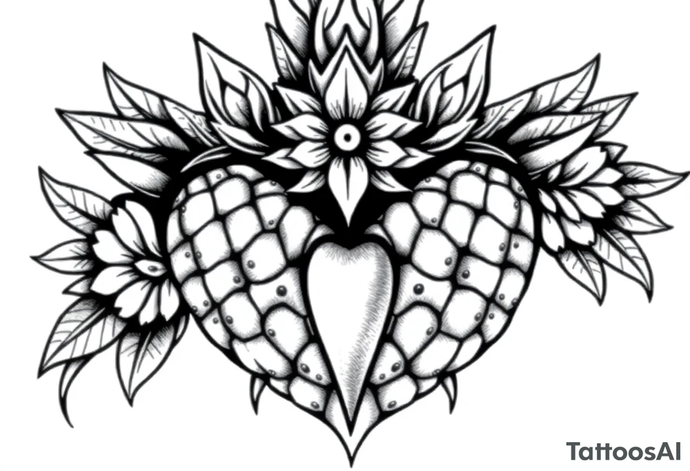 Majestic, crown, pineapple ,vagina, anus tattoo idea