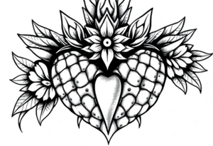 Majestic, crown, pineapple ,vagina, anus tattoo idea