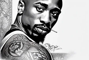 2pac as a sleeve tattoo idea