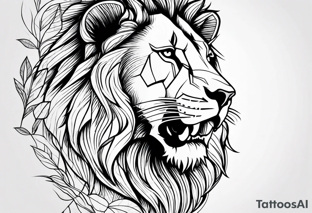 Lion and strength tattoo idea