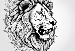 Lion and strength tattoo idea