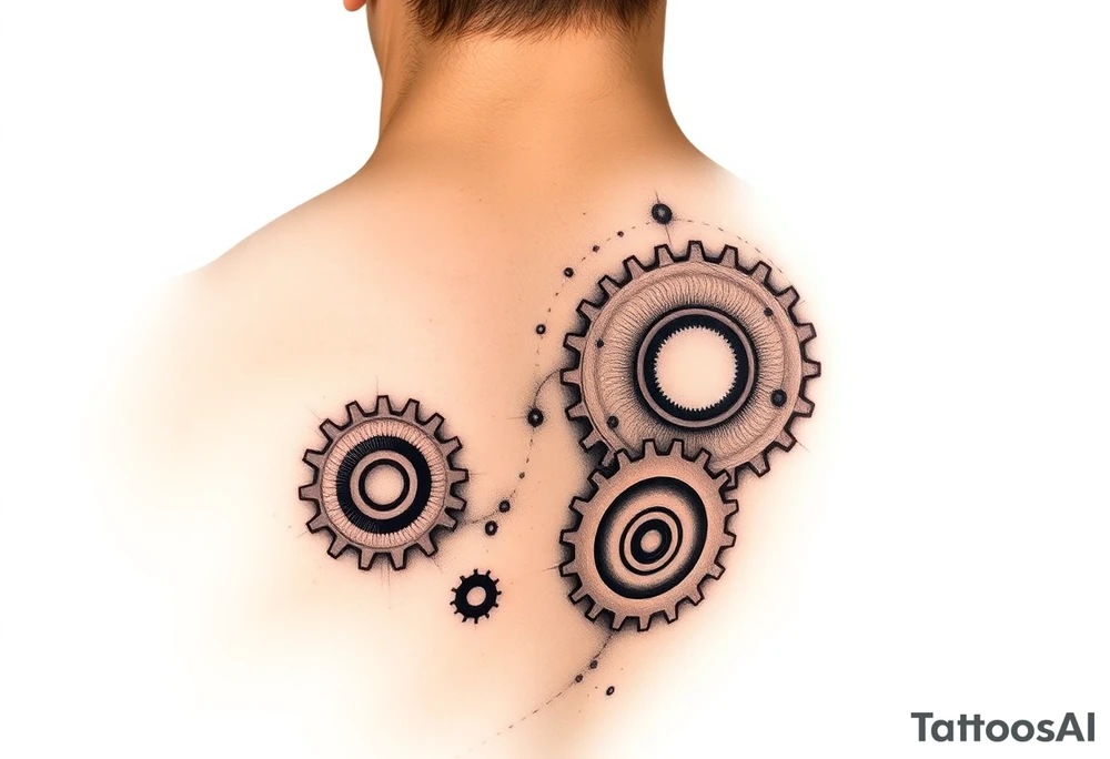 Mechanical gears blinking one another down my arm tattoo idea