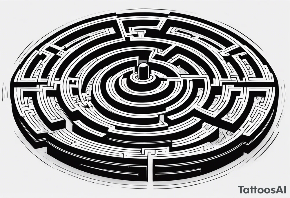 Labyrinth maze full sleave tattoo idea