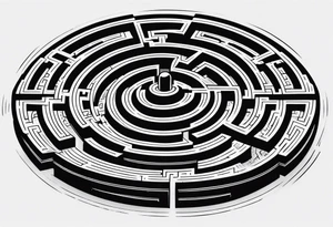 Labyrinth maze full sleave tattoo idea