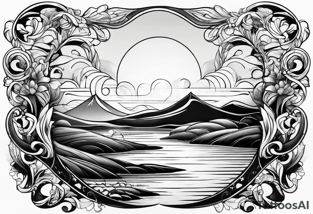 Sunset curve tattoo idea