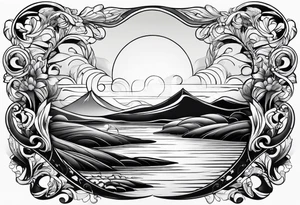 Sunset curve tattoo idea