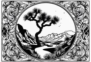 yin and yang joshua tree tattoo idea