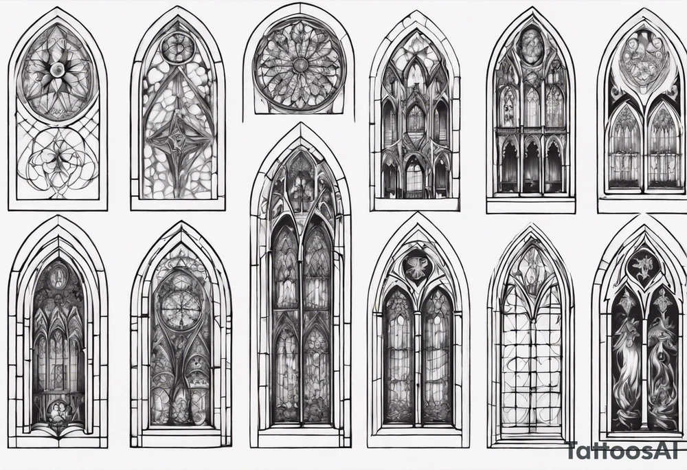 Gothic cathedral window tattoo idea