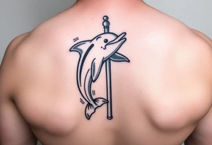 Sexy Cartoon dolphin on a stripper pole tattoo idea