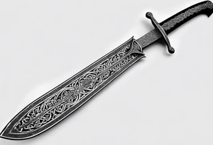 Imam Ali sword with Arabic writing tattoo idea