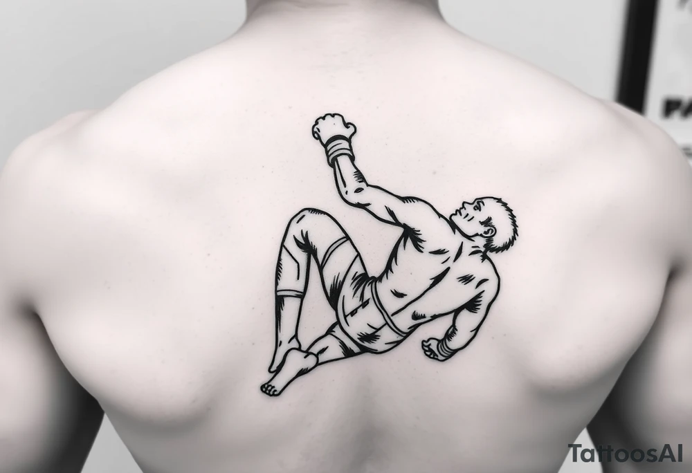 Knocked down fighter getting up tattoo idea