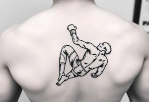 Knocked down fighter getting up tattoo idea