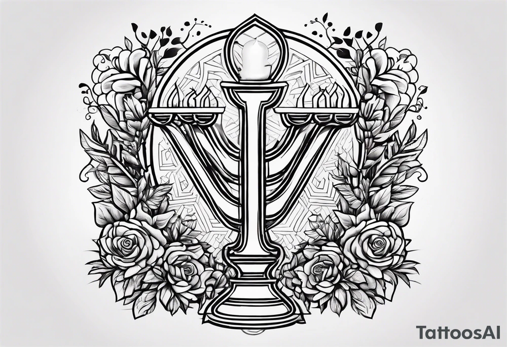 Draw the letters “Moochie” but put a menorah on top the I tattoo idea