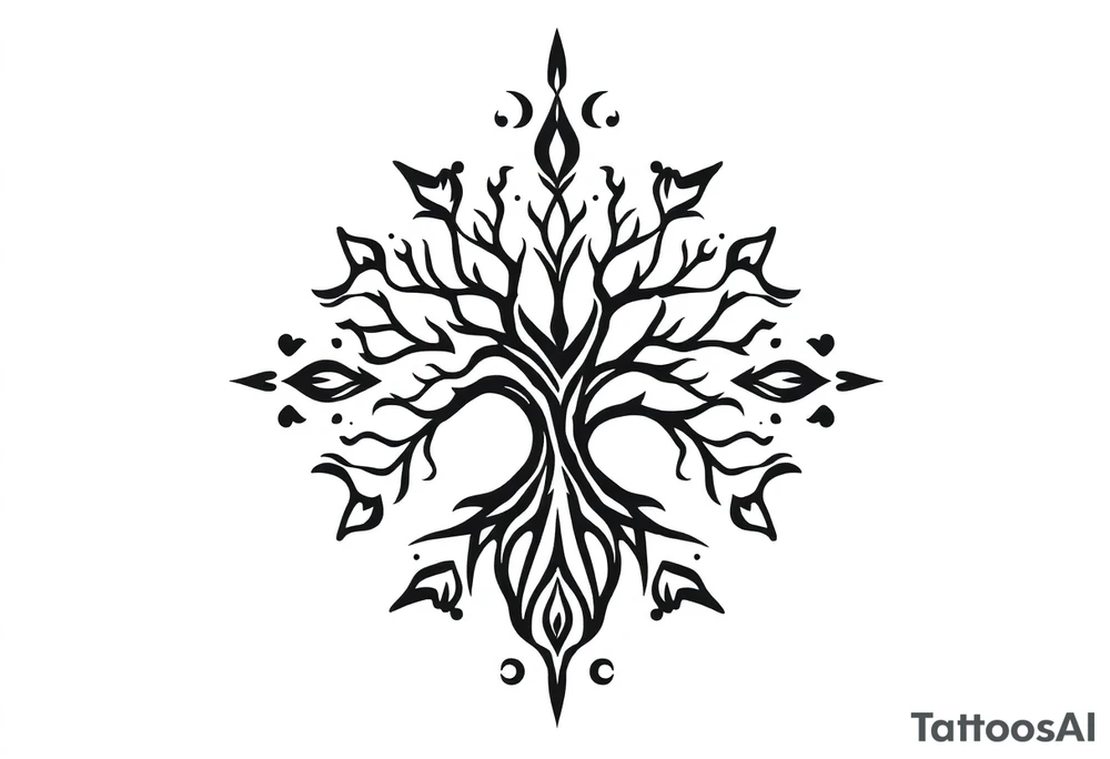 Tree of life circle tattoo idea