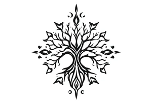 Tree of life circle tattoo idea