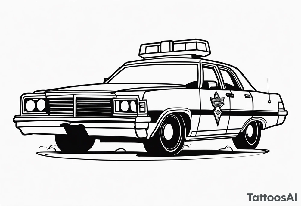 Police car on fire tattoo idea