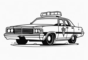 Police car on fire tattoo idea