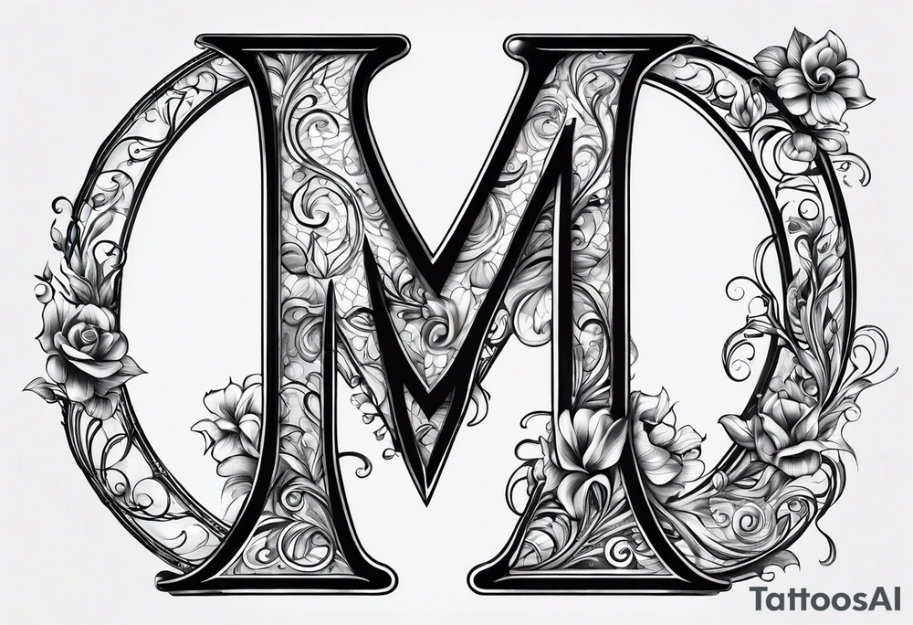 A letter M for my Wife Letter A for my daughter and a letter C for my Son tattoo idea
