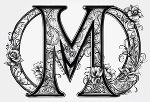 A letter M for my Wife Letter A for my daughter and a letter C for my Son tattoo idea