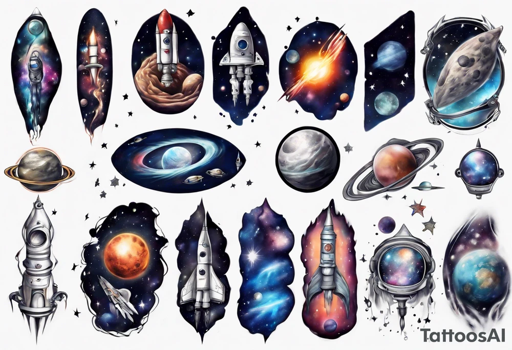 Space sleeve tattoo idea