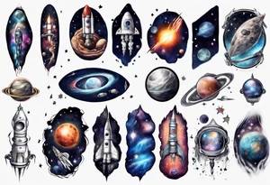 Space sleeve tattoo idea