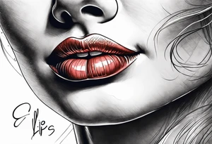 Sexy female lips tattoo idea