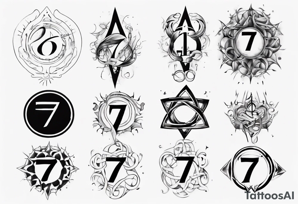 Tattoo involving the number 7, 11 and INFINITE SYMBOL tattoo idea