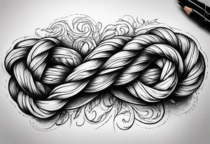 Rope knots twisting tattoo idea