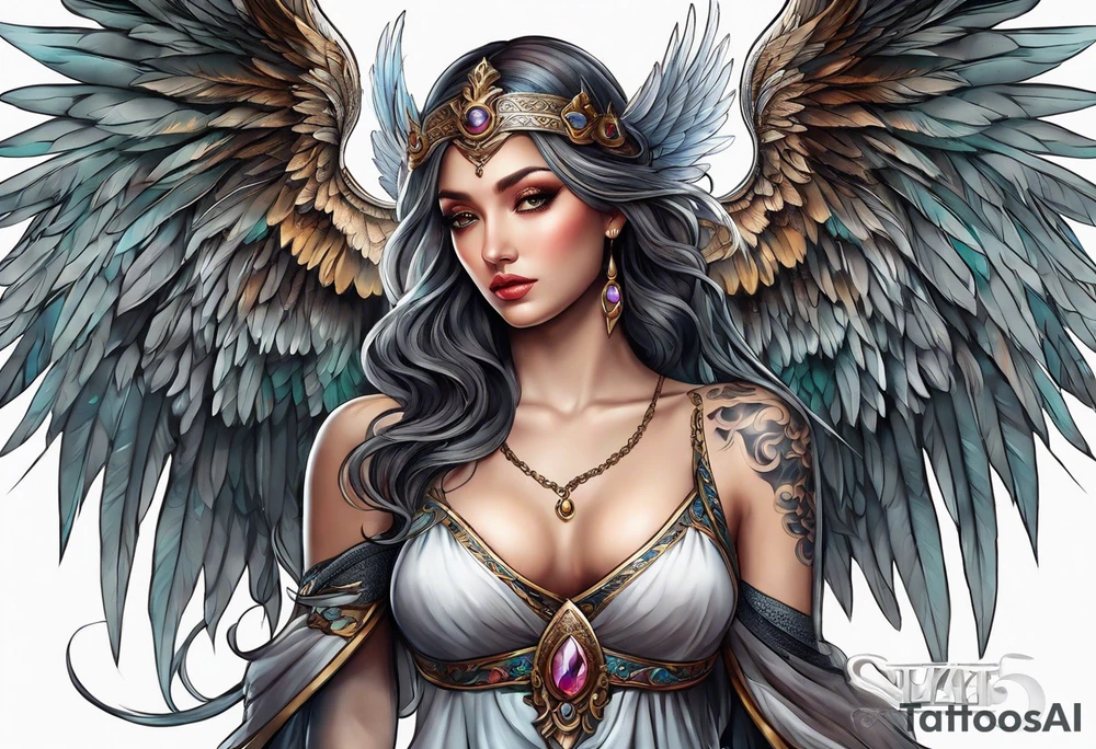 Extremely rare mythical angel tattoo idea