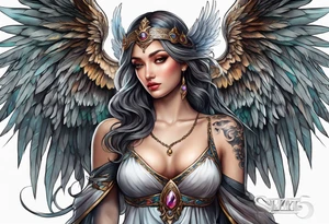 Extremely rare mythical angel tattoo idea