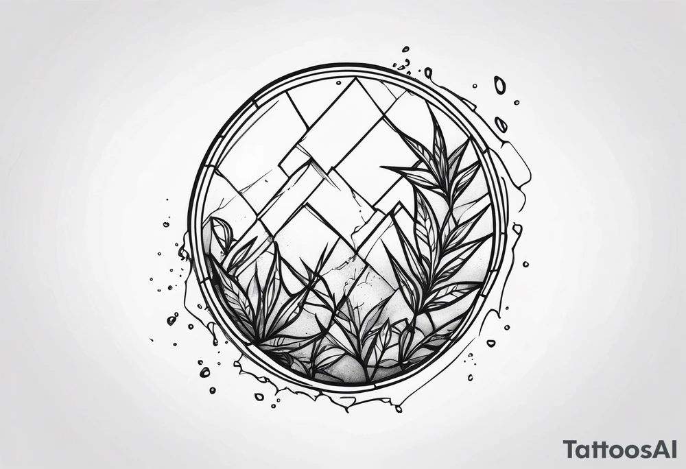 Broken glass and weed tattoo idea