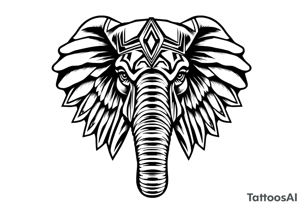 A Egyptian elephant’s face tattoo idea