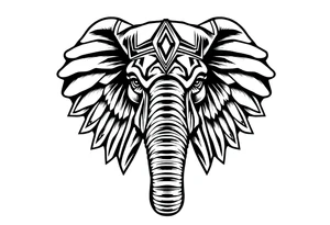 A Egyptian elephant’s face tattoo idea