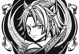 The logo itself of the anime show Fairy Tail that is essentially a fairy with a tail tattoo idea