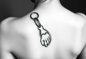 Lucky rabbit’s foot keychain tattoo idea